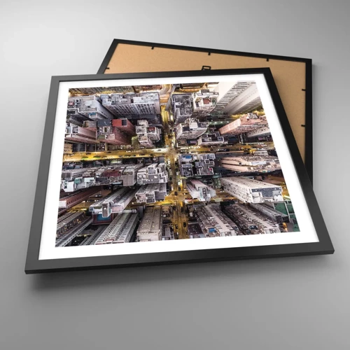 Poster in black frame - Greetings from Hong Kong - 50x50 cm