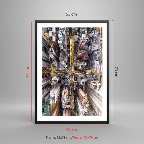 Poster in black frame - Greetings from Hong Kong - 50x70 cm