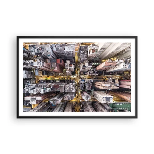 Poster in black frame - Greetings from Hong Kong - 91x61 cm