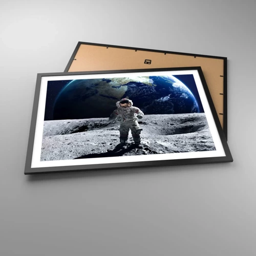 Poster in black frame - Greetings from the Moon - 70x50 cm