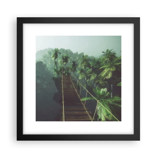 Poster in black frame - Hanging Bridge in the Green - 30x30 cm