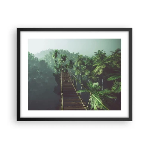 Poster in black frame - Hanging Bridge in the Green - 50x40 cm