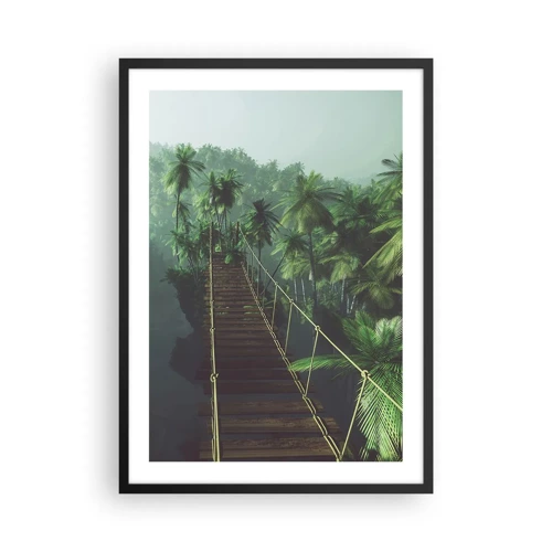 Poster in black frame - Hanging Bridge in the Green - 50x70 cm