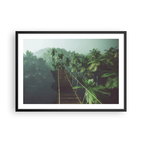 Poster in black frame - Hanging Bridge in the Green - 70x50 cm