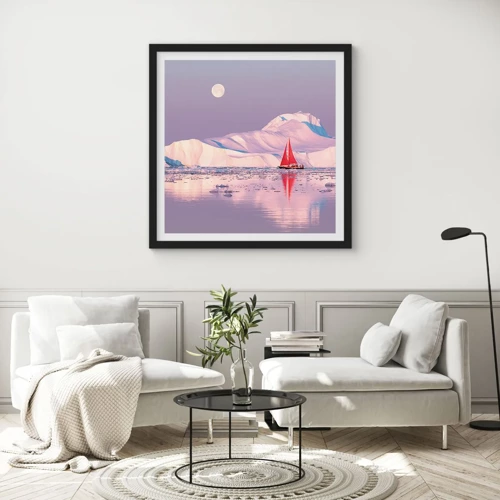 Poster in black frame - Heat of the Sail, Cold of the Ice - 40x40 cm
