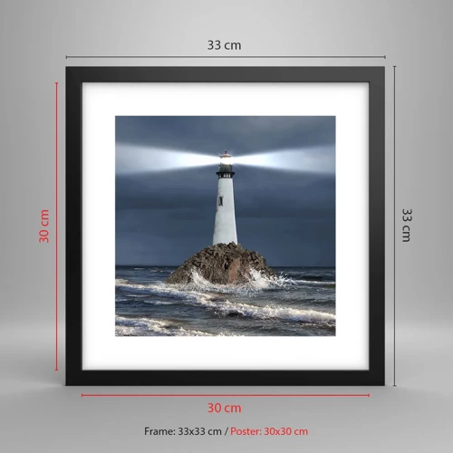 Poster in black frame - Here…Here…Here! - 30x30 cm