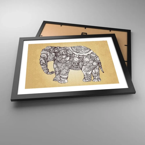 Poster in black frame - Hidden Elephant - 40x30 cm