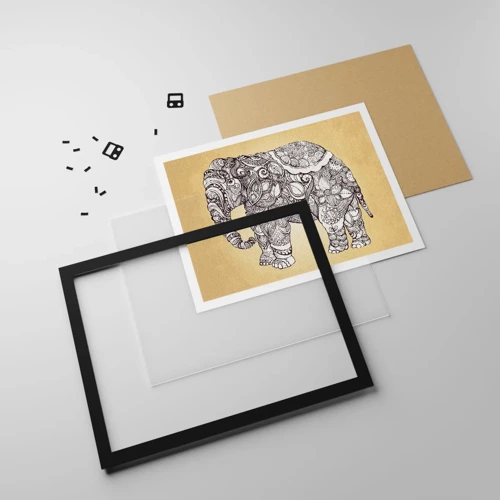 Poster in black frame - Hidden Elephant - 40x30 cm