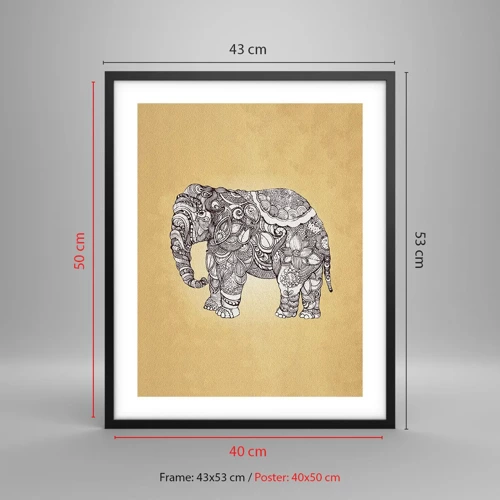 Poster in black frame - Hidden Elephant - 40x50 cm