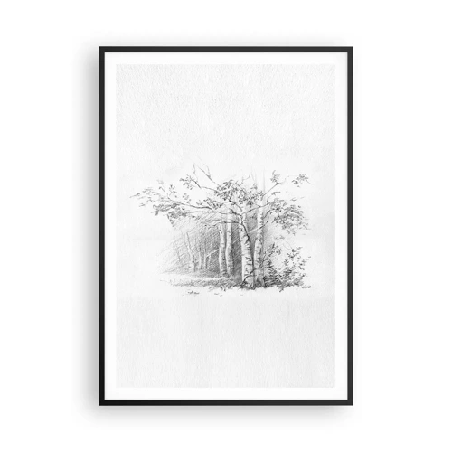 Poster in black frame - Holiday of Birch Forest - 70x100 cm