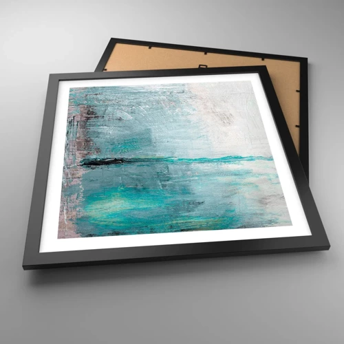 Poster in black frame - Horizontally in Blue - 40x40 cm