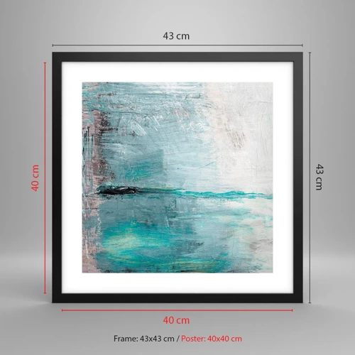 Poster in black frame - Horizontally in Blue - 40x40 cm