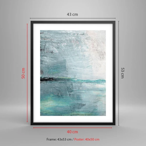 Poster in black frame - Horizontally in Blue - 40x50 cm