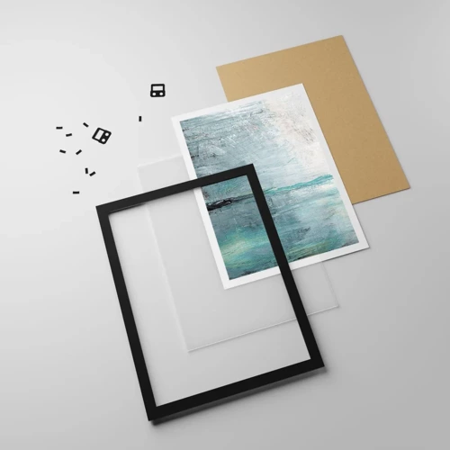 Poster in black frame - Horizontally in Blue - 40x50 cm