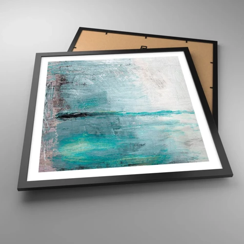 Poster in black frame - Horizontally in Blue - 50x50 cm