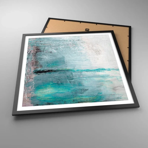 Poster in black frame - Horizontally in Blue - 60x60 cm