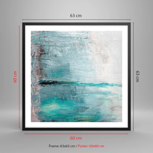 Poster in black frame - Horizontally in Blue - 60x60 cm