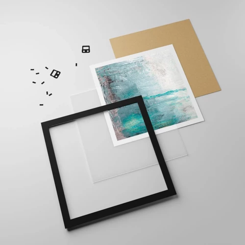 Poster in black frame - Horizontally in Blue - 60x60 cm