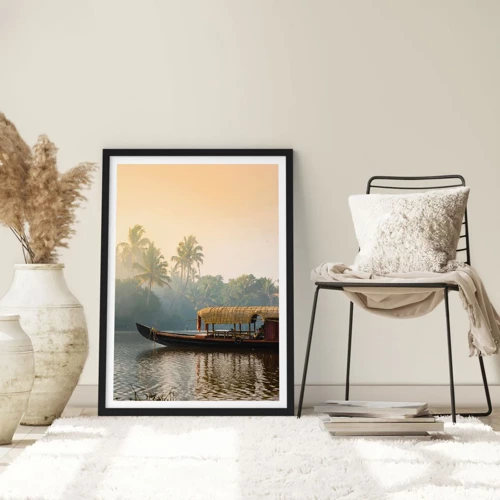 Poster in black frame - House on the River - 30x40 cm