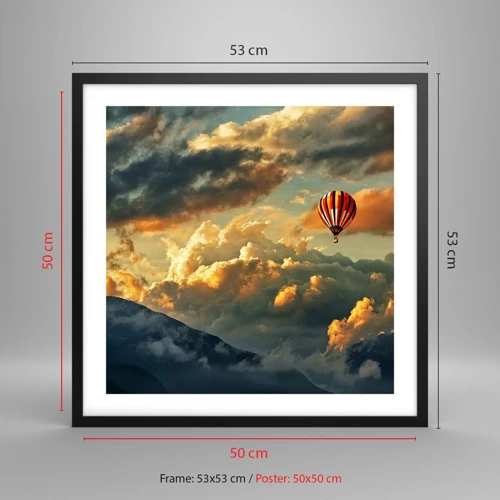 Poster in black frame - I Like Flying - 50x50 cm