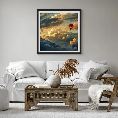 Poster in black frame - I Like Flying - 60x60 cm