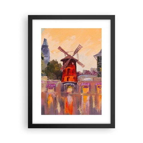 Poster in black frame - Icons of Paris - Moulin Rouge - 30x40 cm