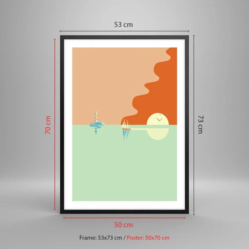 Poster in black frame - Ideal Sea Landscape - 50x70 cm