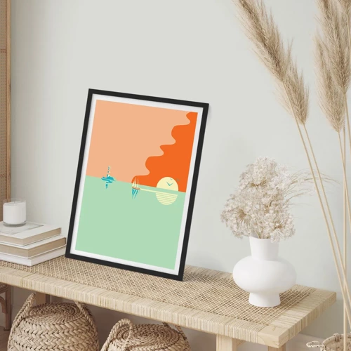 Poster in black frame - Ideal Sea Landscape - 50x70 cm