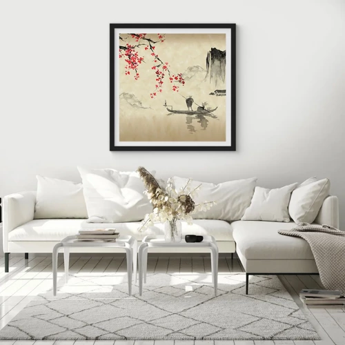 Poster in black frame - In Cherry Blossom Country - 60x60 cm