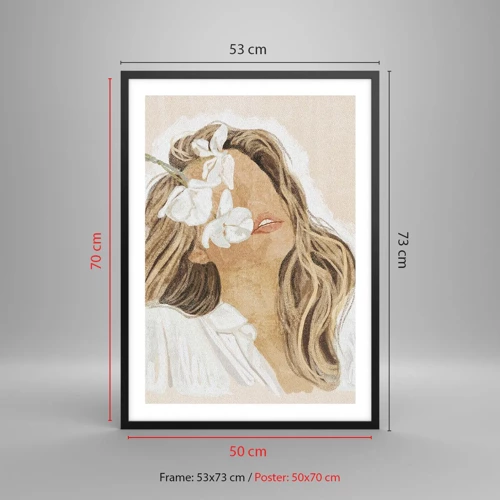 Poster in black frame - In Elation Among Flowers  - 50x70 cm