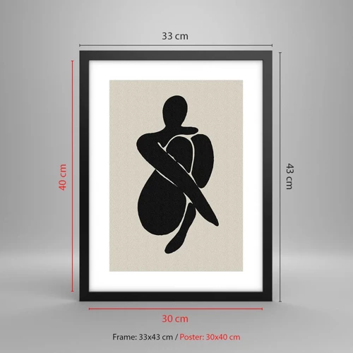 Poster in black frame - In Her Own Arms - 30x40 cm
