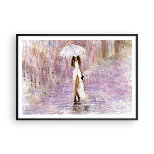 Poster in black frame - In Liliac Rain - 100x70 cm