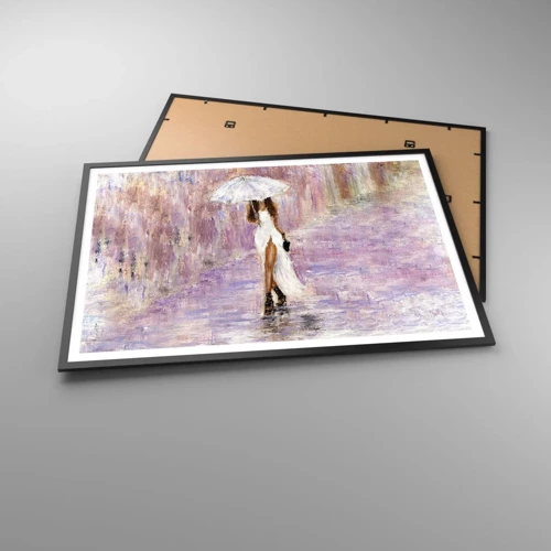 Poster in black frame - In Liliac Rain - 100x70 cm