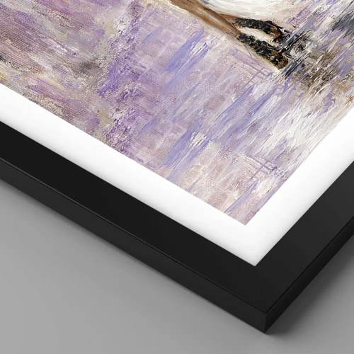 Poster in black frame - In Liliac Rain - 100x70 cm