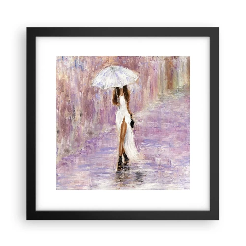 Poster in black frame - In Liliac Rain - 30x30 cm