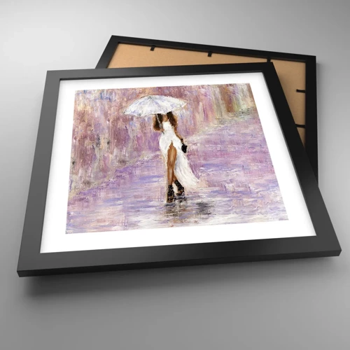 Poster in black frame - In Liliac Rain - 30x30 cm