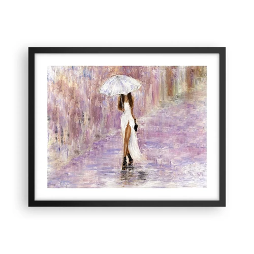 Poster in black frame - In Liliac Rain - 50x40 cm