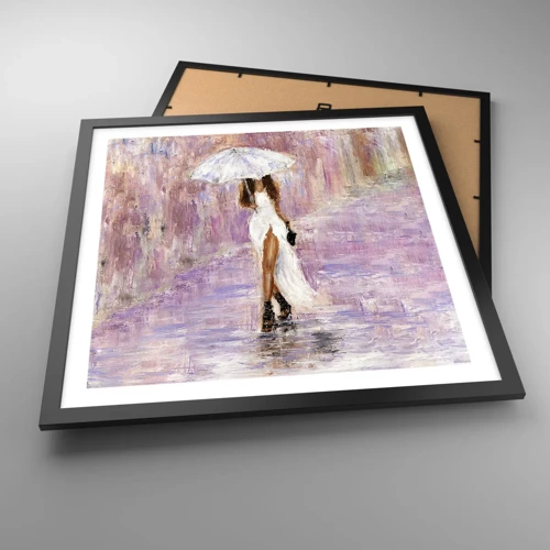 Poster in black frame - In Liliac Rain - 50x50 cm