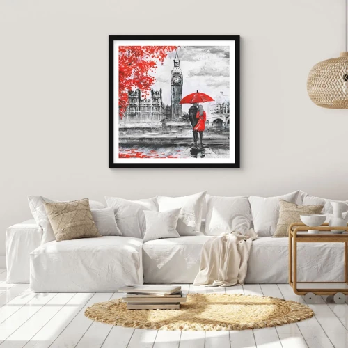 Poster in black frame - In Love with London - 50x50 cm
