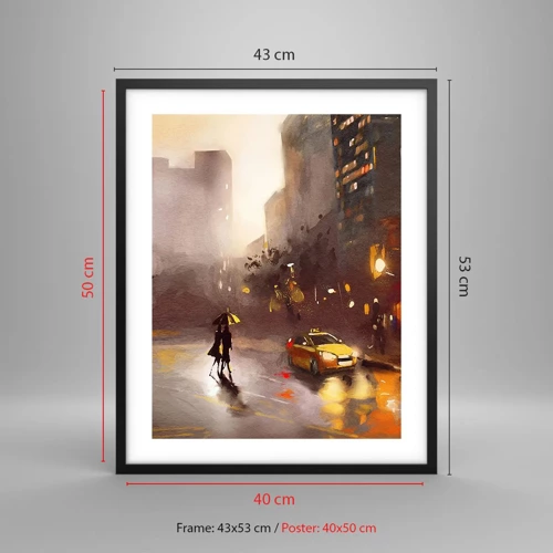 Poster in black frame - In New York Lights - 40x50 cm