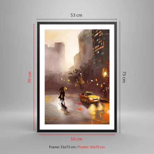 Poster in black frame - In New York Lights - 50x70 cm