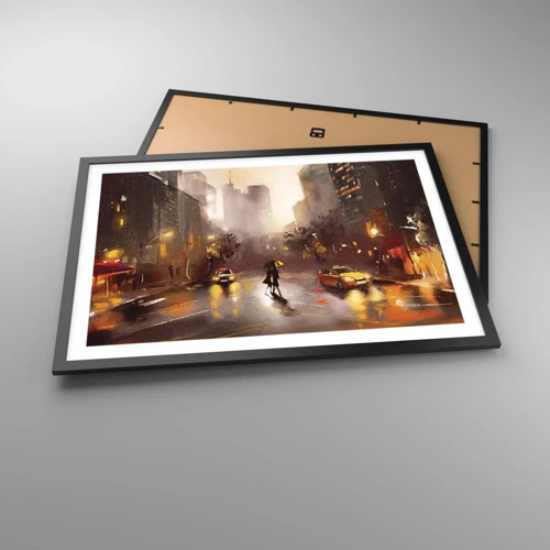 Poster in black frame - In New York Lights - 70x50 cm