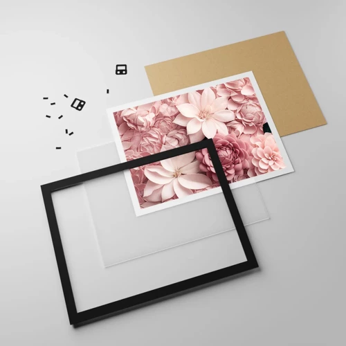 Poster in black frame - In Pink Petals - 70x50 cm