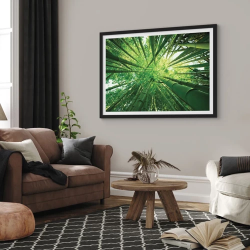 Poster in black frame - In a Bamboo Forest - 100x70 cm