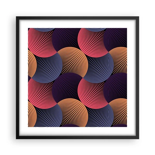 Poster in black frame - In a Circular Rhythm - 50x50 cm