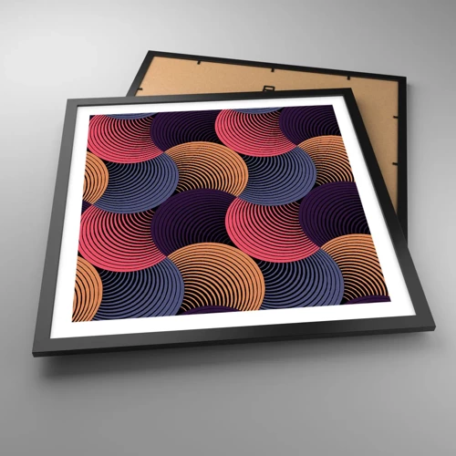 Poster in black frame - In a Circular Rhythm - 50x50 cm