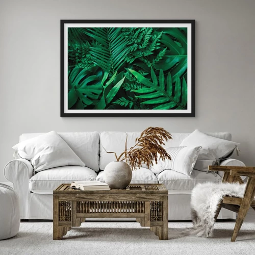 Poster in black frame - In a Green Hug - 100x70 cm