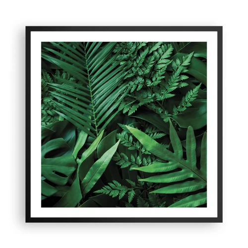 Poster in black frame - In a Green Hug - 60x60 cm