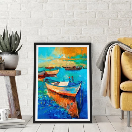 Poster in black frame - In a Southern Bay - 50x70 cm