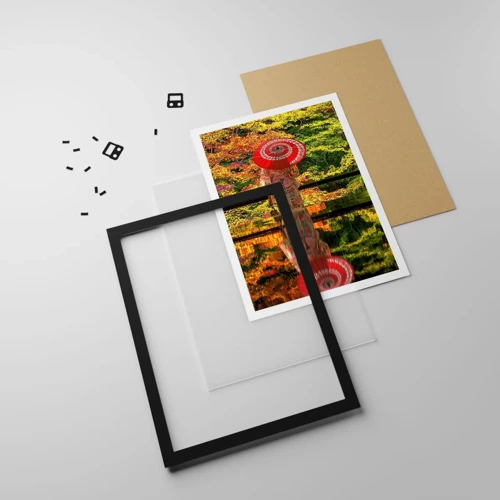 Poster in black frame - In a Temple of Nature - 30x40 cm